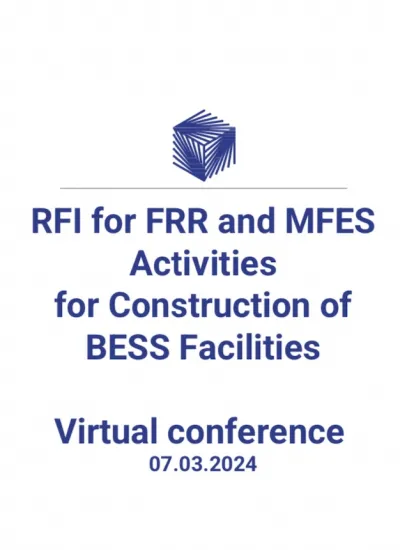 RFI for FRR and MFES Activities for Construction of BESS Facilities
